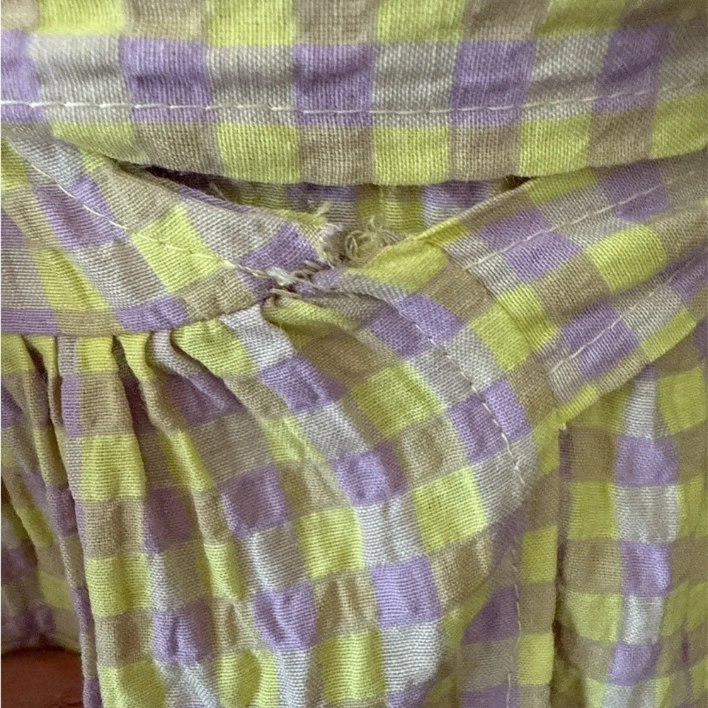 TOPSHOP Seersucker Check Wrap Dress Size 8